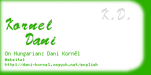 kornel dani business card